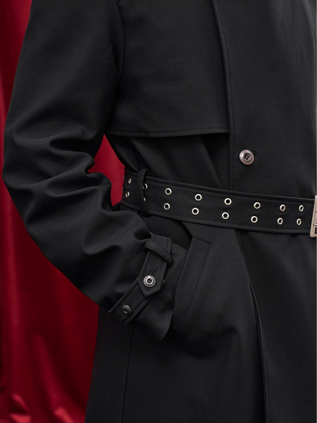 BALITONE Wrinkle Free Lightweight Loose Single Breasted Button Unisex Long Trench Coats