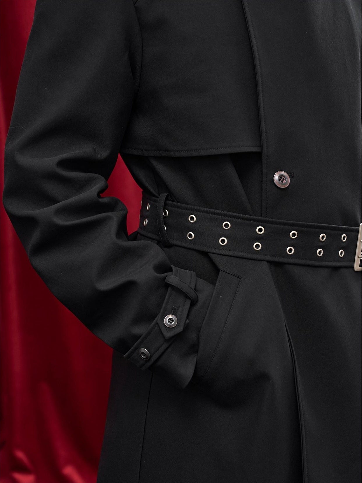 BALITONE Wrinkle Free Lightweight Loose Single Breasted Button Unisex Long Trench Coats