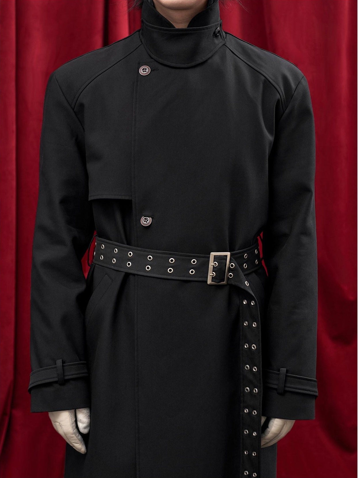 BALITONE Wrinkle Free Lightweight Loose Single Breasted Button Unisex Long Trench Coats
