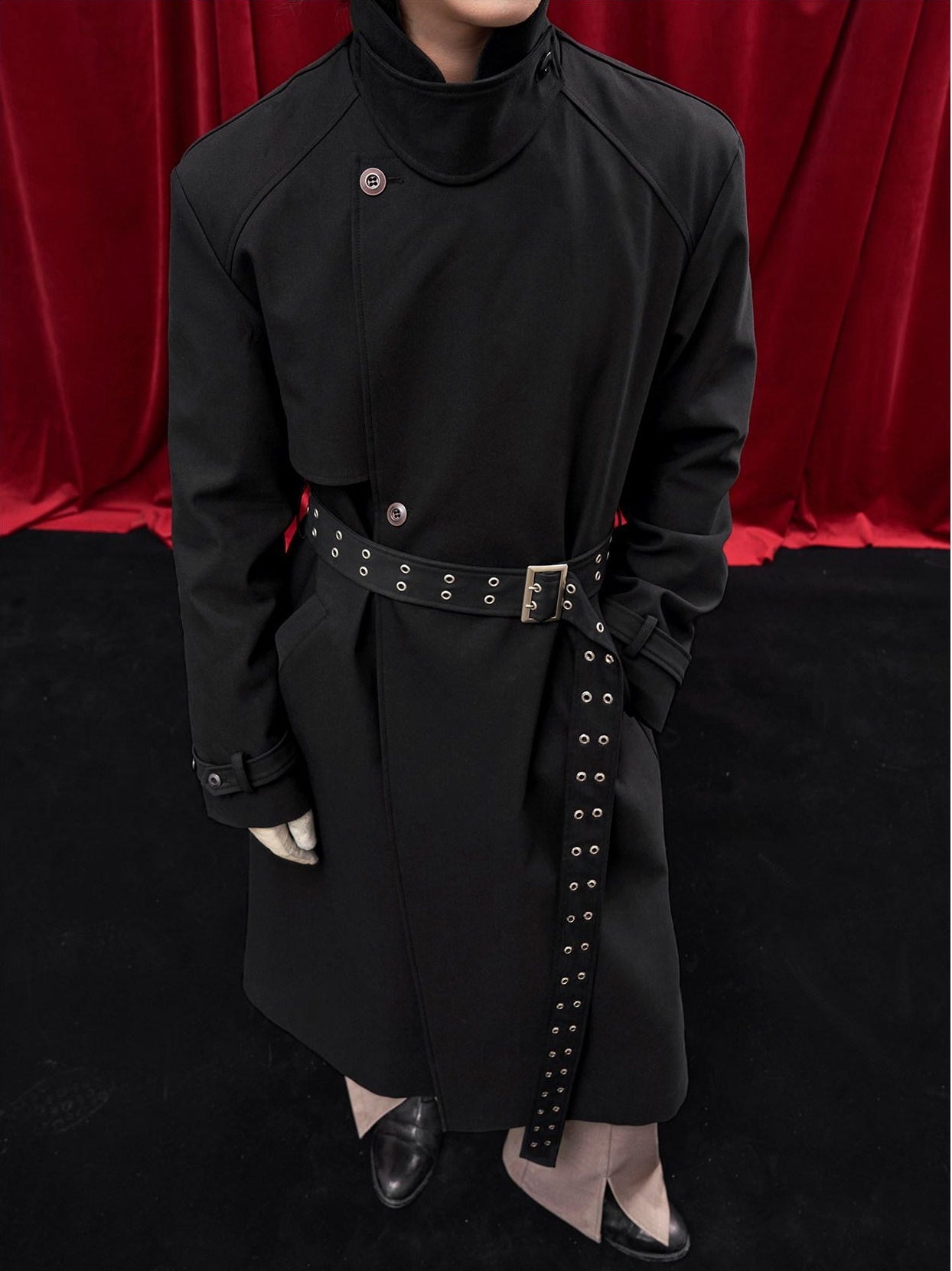 BALITONE Wrinkle Free Lightweight Loose Single Breasted Button Unisex Long Trench Coats