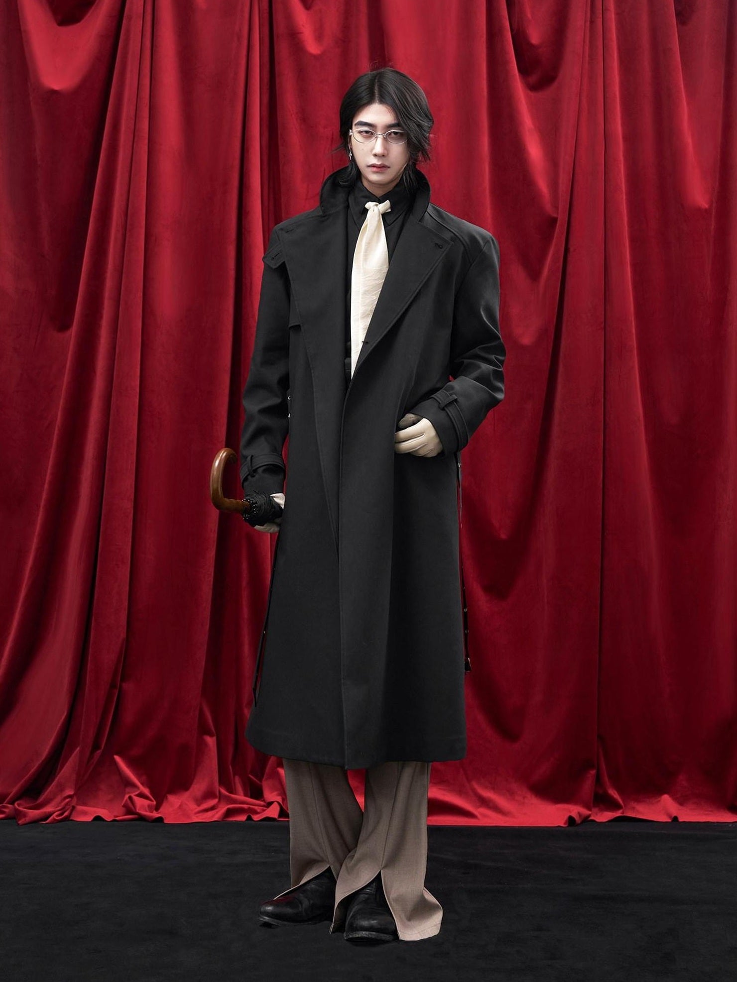 BALITONE Wrinkle Free Lightweight Loose Single Breasted Button Unisex Long Trench Coats