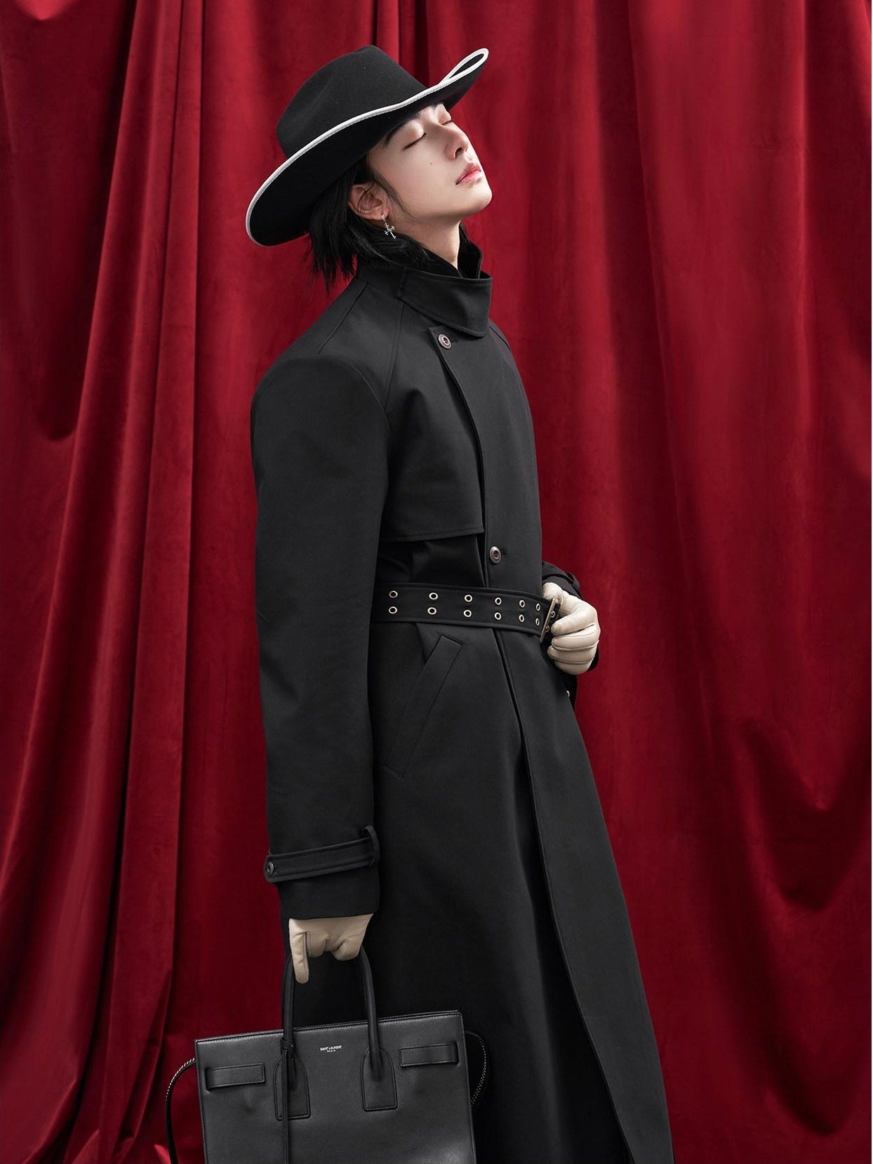 BALITONE Wrinkle Free Lightweight Loose Single Breasted Button Unisex Long Trench Coats