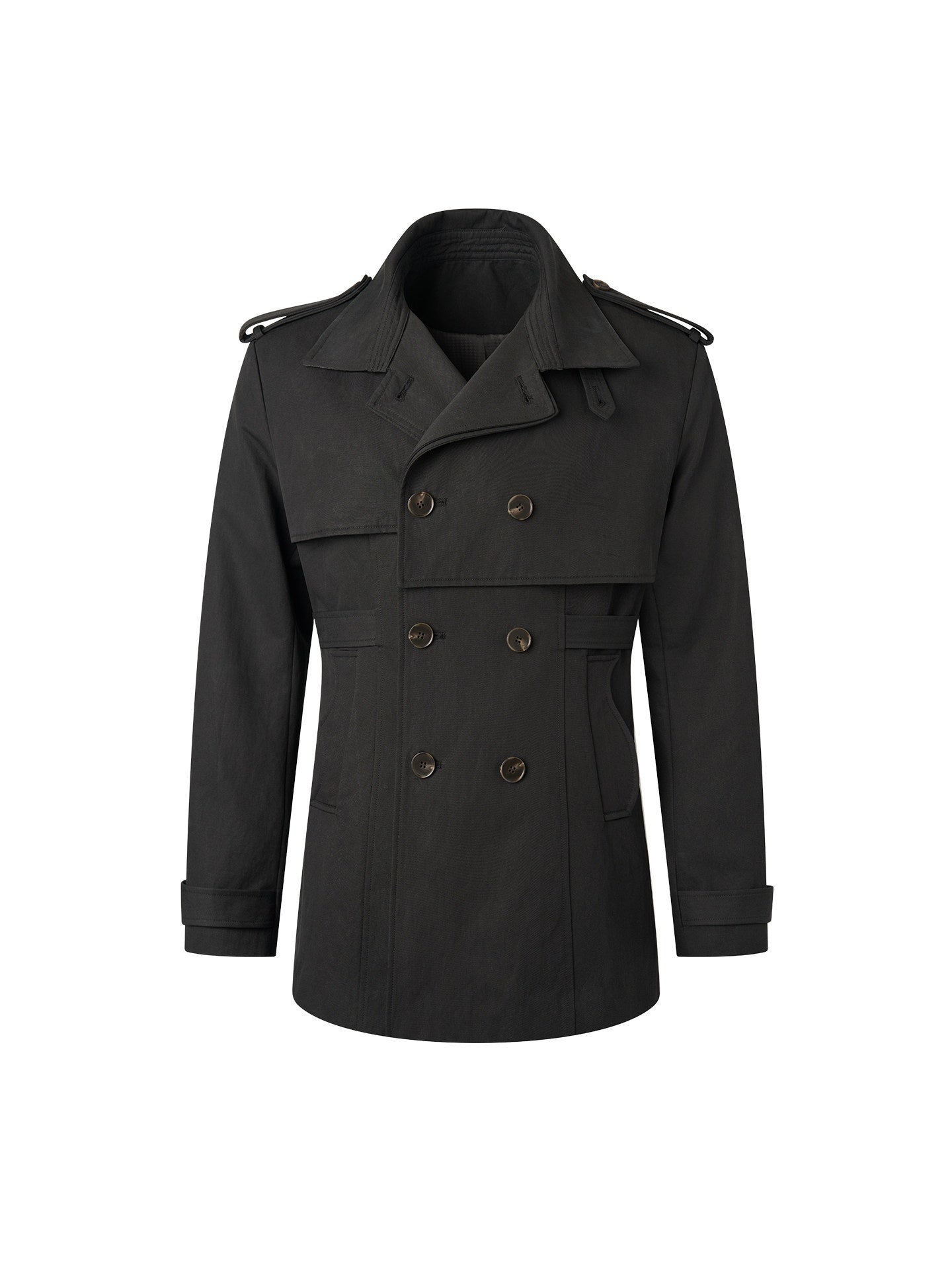 BALITONE_Wrinkle_Free_Lightweight_Oversized_Vintage_Double_Breasted_Black_Unisex_Car_Coats_MISSTT