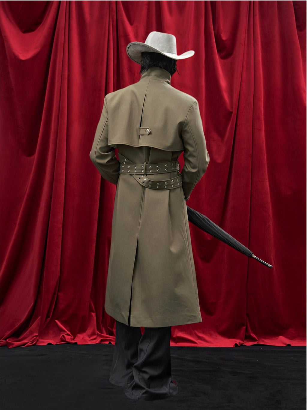 BALITONE Wrinkle Free Loose Fit British Stand Collar Lightweight Unisex Trench Coats