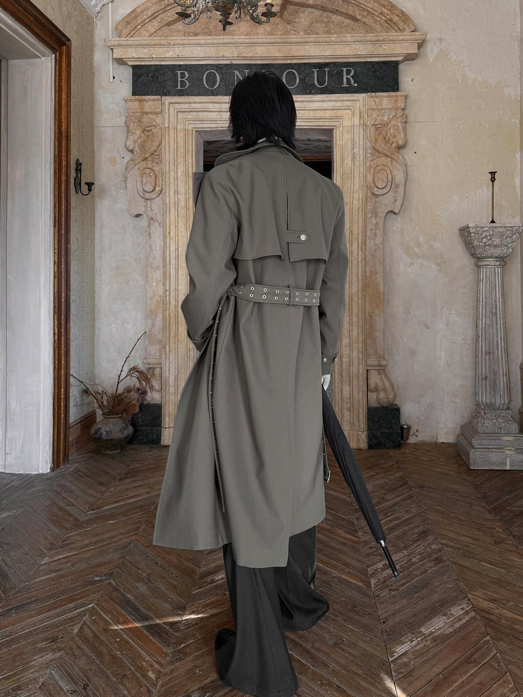BALITONE Wrinkle Free Loose Fit British Stand Collar Lightweight Unisex Trench Coats