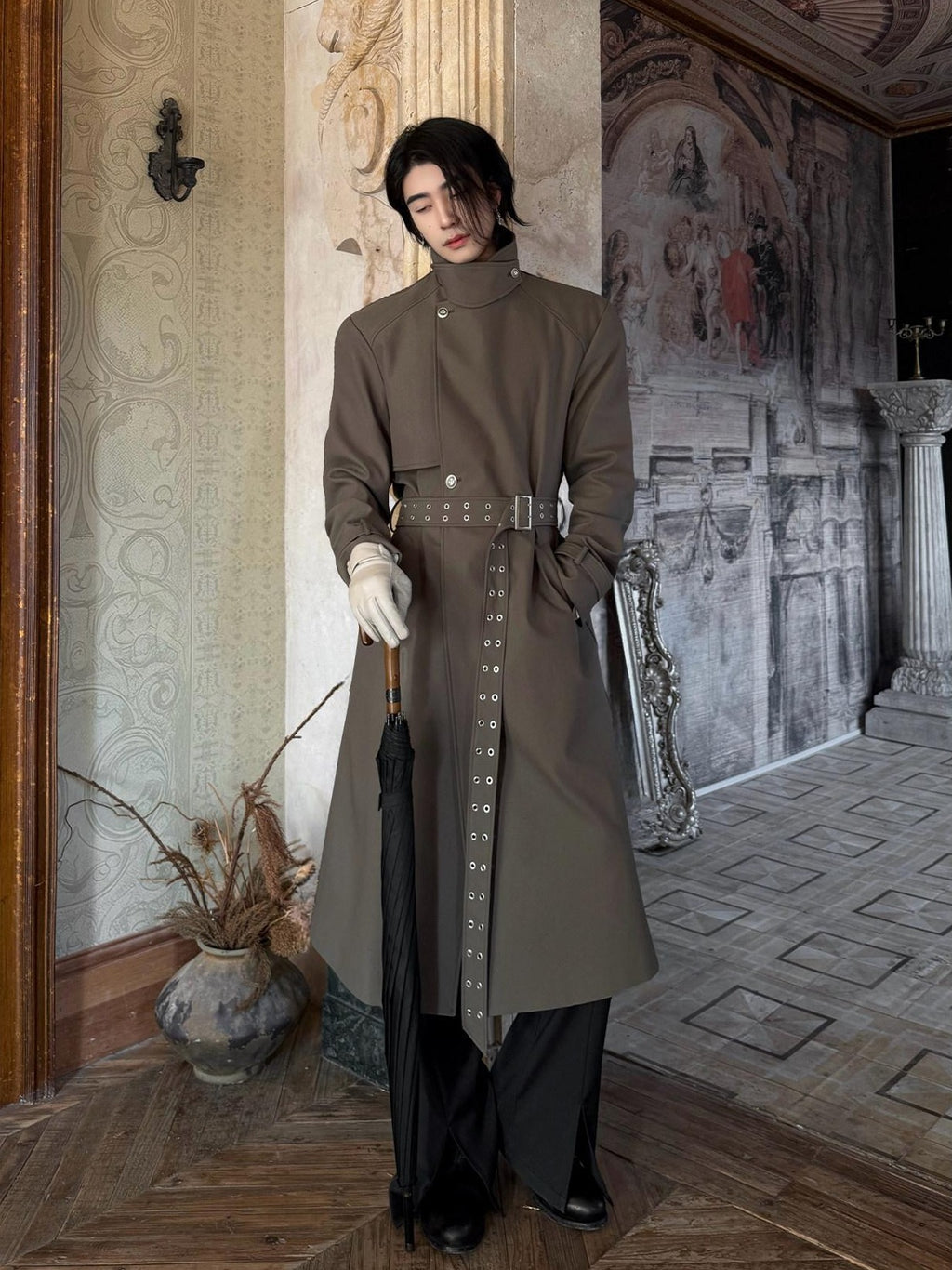 BALITONE Wrinkle Free Loose Fit British Stand Collar Lightweight Unisex Trench Coats