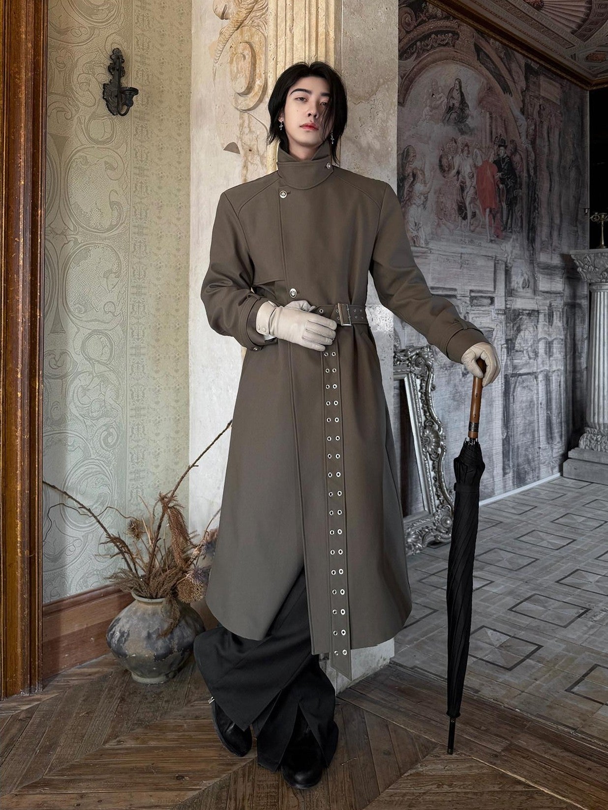 BALITONE Wrinkle Free Loose Fit British Stand Collar Lightweight Unisex Trench Coats
