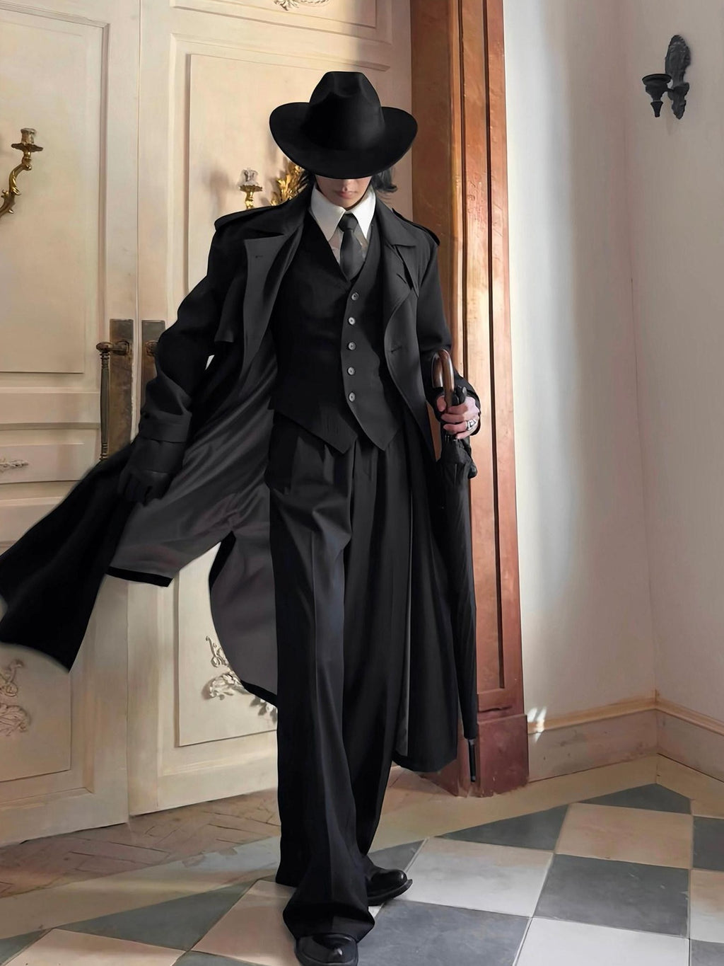 BALITONE Wrinkle Free Oversized British Unisex Windproof Cotton Blend Trench Coats