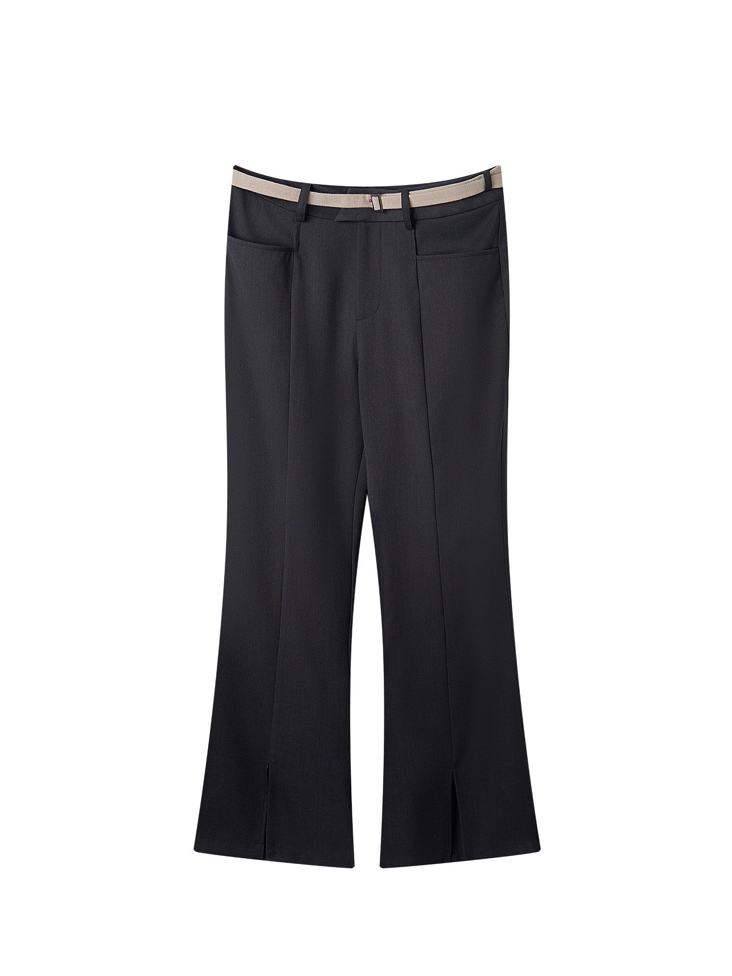 BALITONE_Wrinkle_Free_Slim_Mid_Rise_Japanese_Youth_Poly_Cotton_Stretch_Flared_Trousers_MISSTT