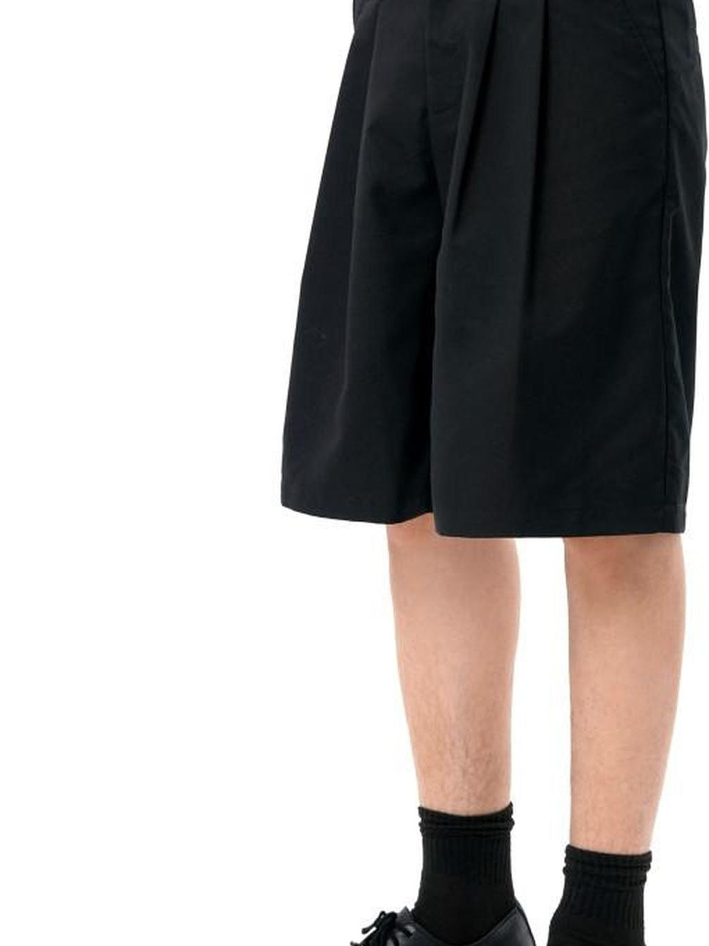 BALITONE Wrinkle Free Straight Fit Midrise Zipper Pockets Black Casual Tailored Shorts