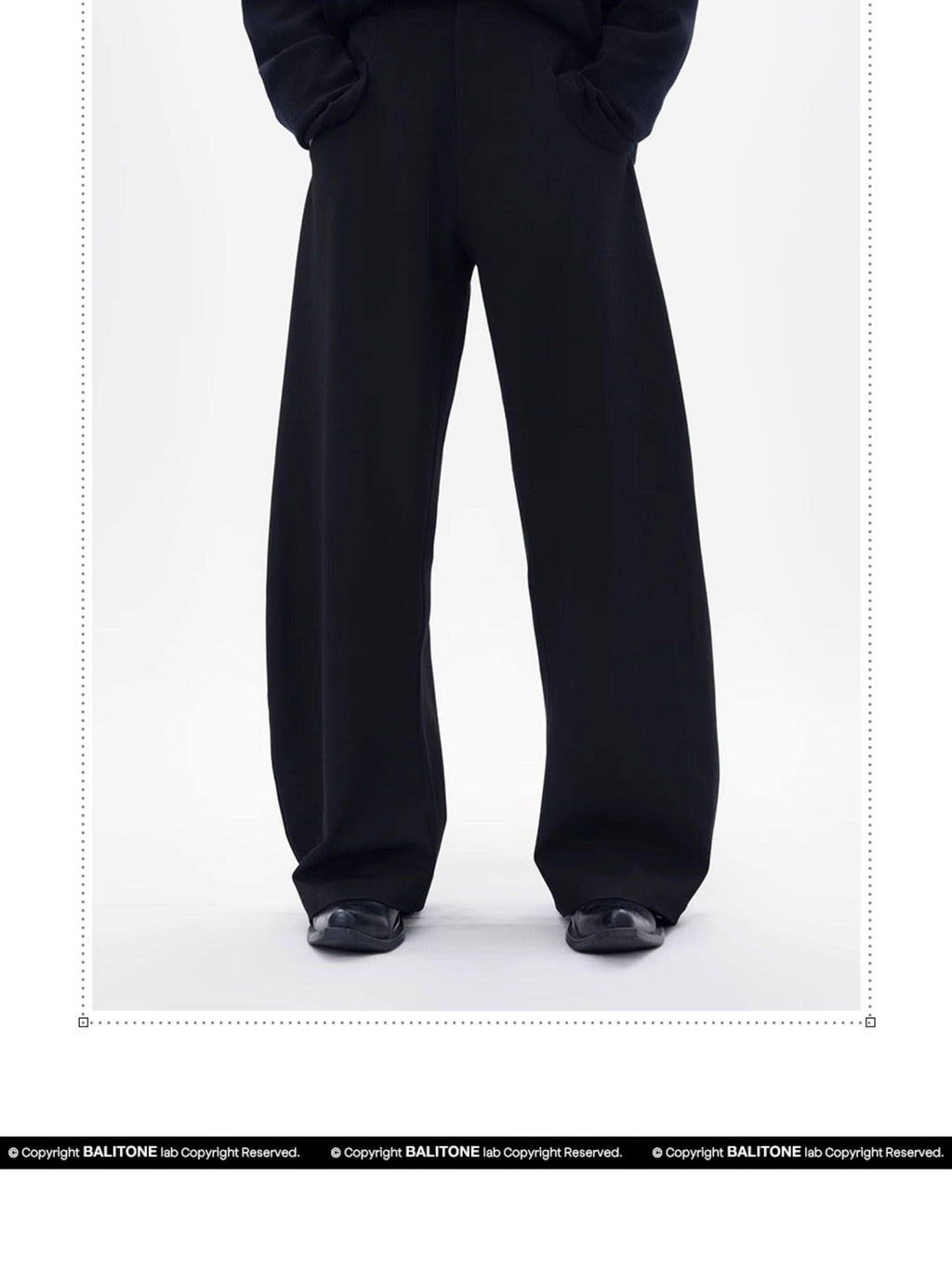BALITONE Wrinkle Free Stretch Cleanfit Mid Rise Mens Black Barrel-Leg Trousers