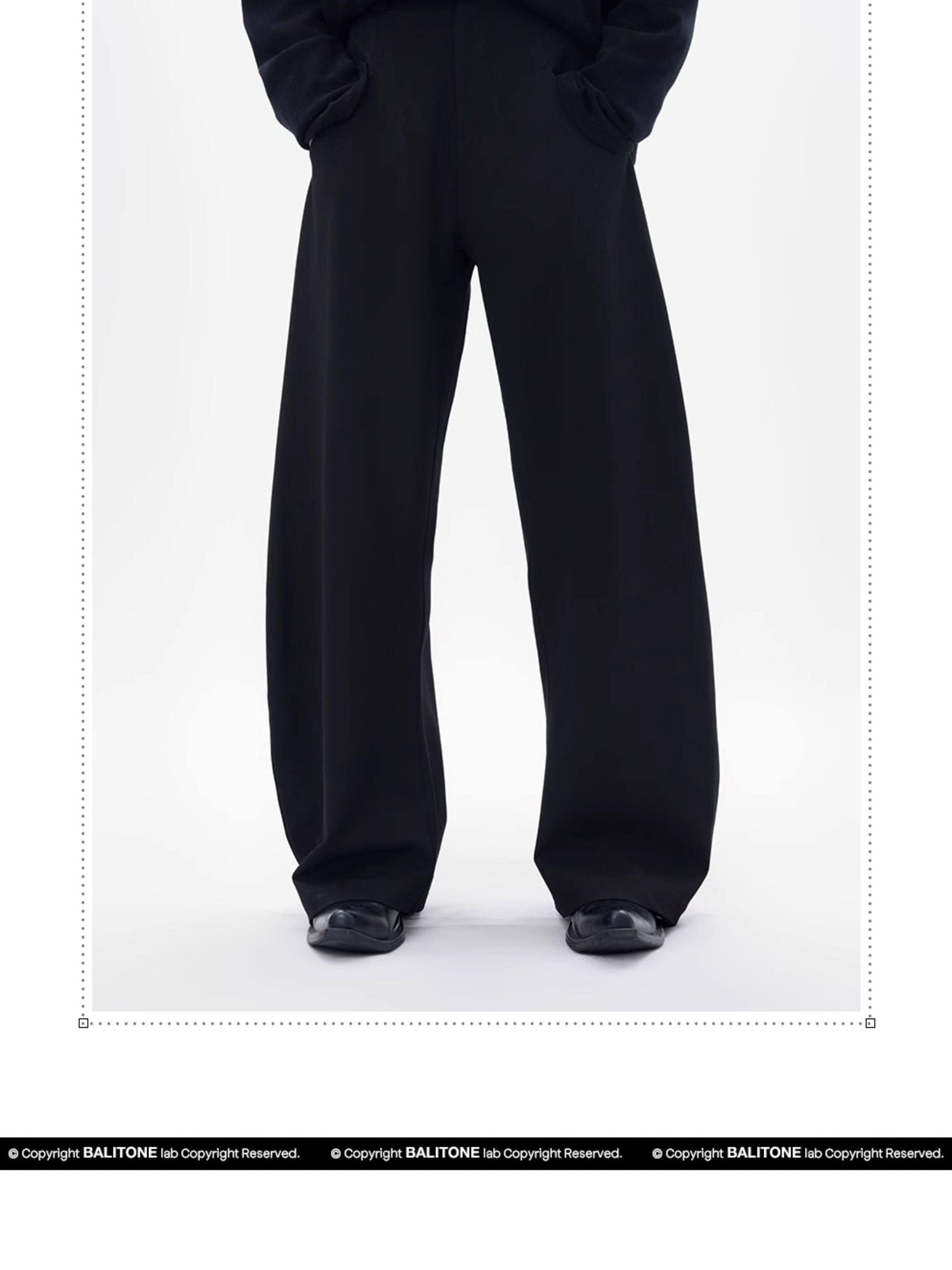 BALITONE Wrinkle Free Stretch Cleanfit Mid Rise Mens Black Barrel-Leg Trousers