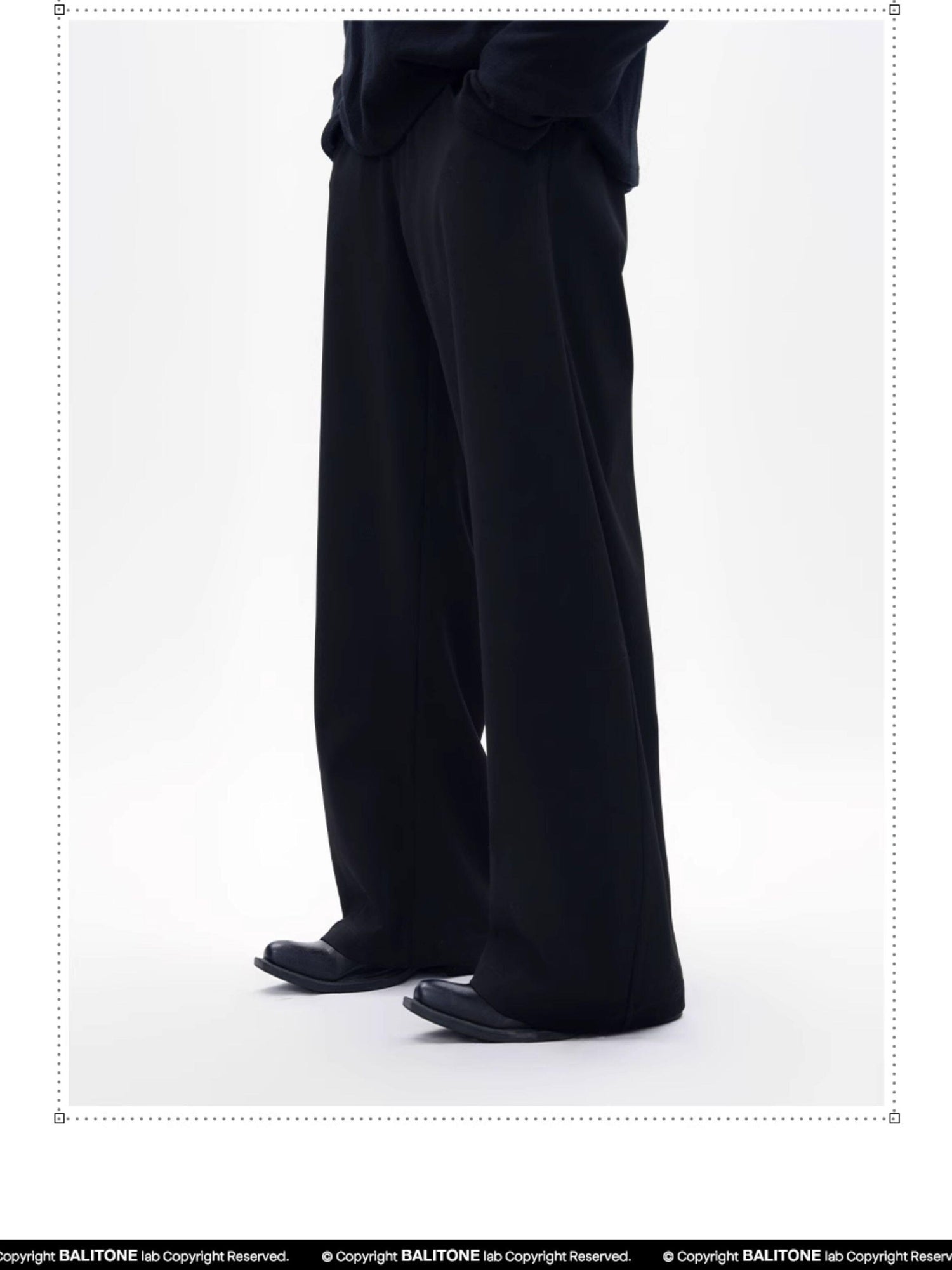 BALITONE Wrinkle Free Stretch Cleanfit Mid Rise Mens Black Barrel-Leg Trousers