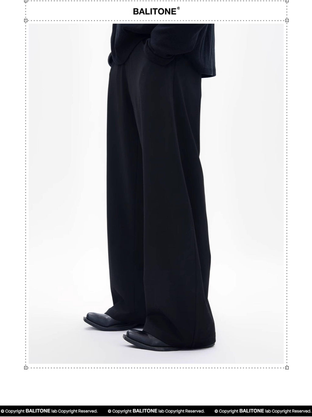 BALITONE Wrinkle Free Stretch Cleanfit Mid Rise Mens Black Barrel-Leg Trousers