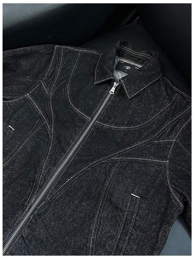 CATSSTAC 100 Percent Cotton Black Oversized Unisex Long Sleeve Denim Jackets