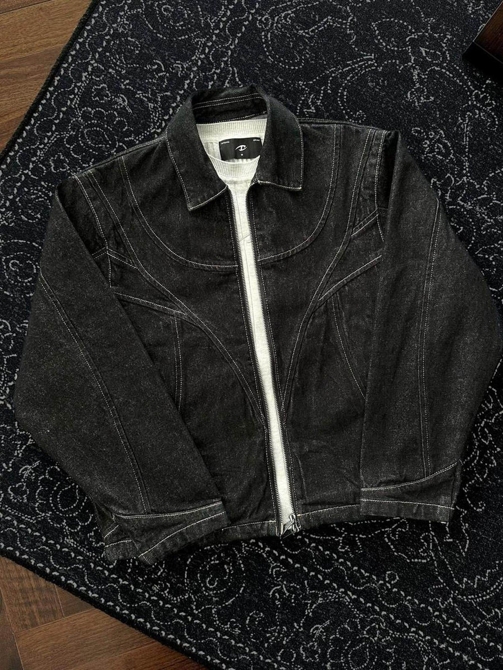 CATSSTAC 100 Percent Cotton Black Oversized Unisex Long Sleeve Denim Jackets