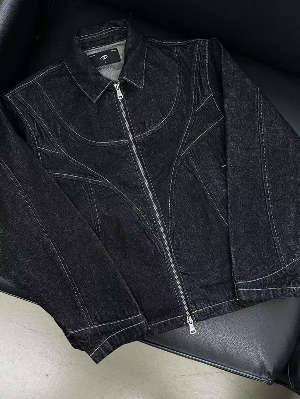 CATSSTAC 100 Percent Cotton Black Oversized Unisex Long Sleeve Denim Jackets