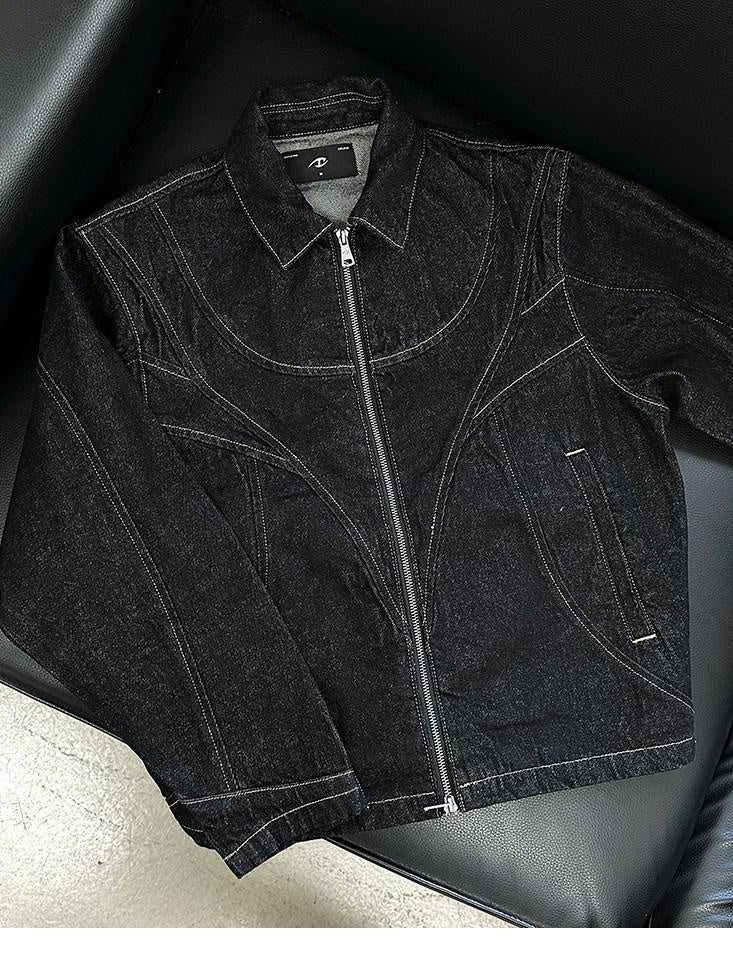 CATSSTAC 100 Percent Cotton Black Oversized Unisex Long Sleeve Denim Jackets