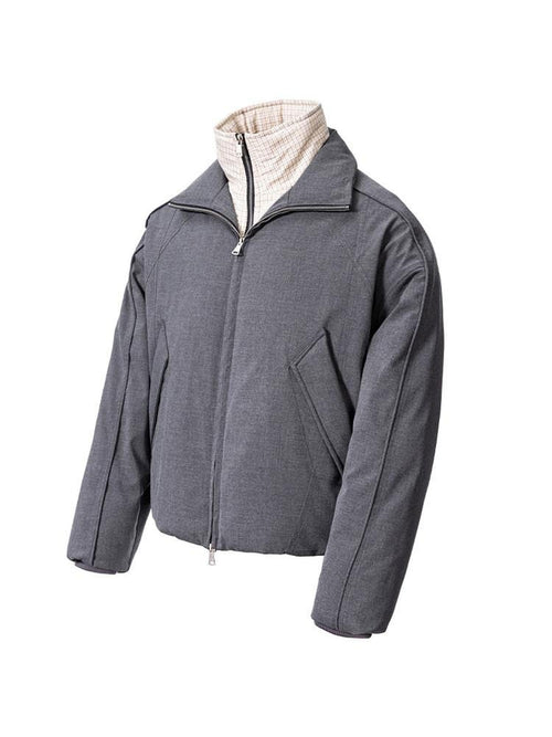 CATSSTAC 90 Percent White Duck Down Thick Loose Casual Stand Collar Men Gray Down Jackets
