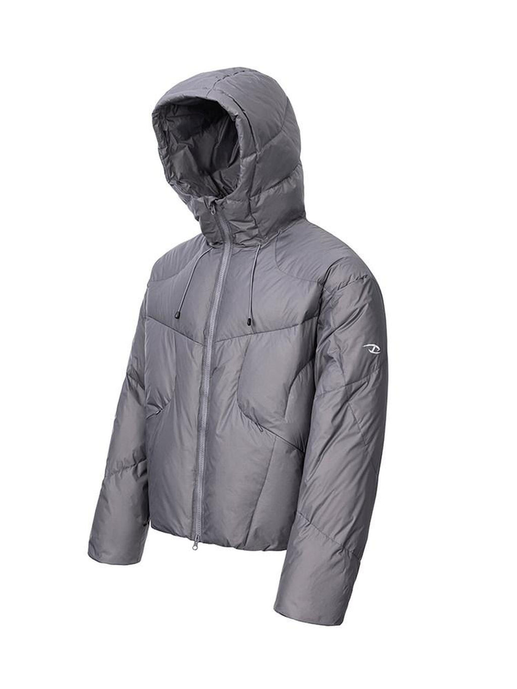 CATSSTAC 90 Percent White Goose Down Thick Warm Casual Gray Zip Down Jackets