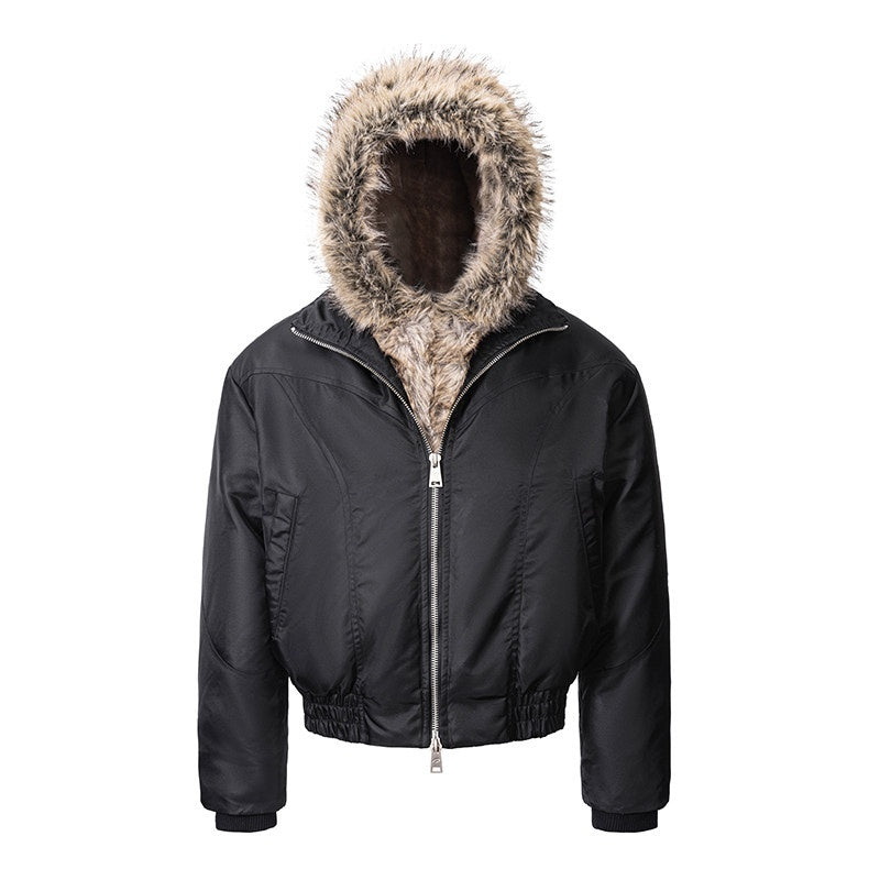 CATSSTAC_90%_White_Duck_Down_Thick_Nylon_Layered_Look_Casual_Commuter_Black_Down_Jackets_MISSTT