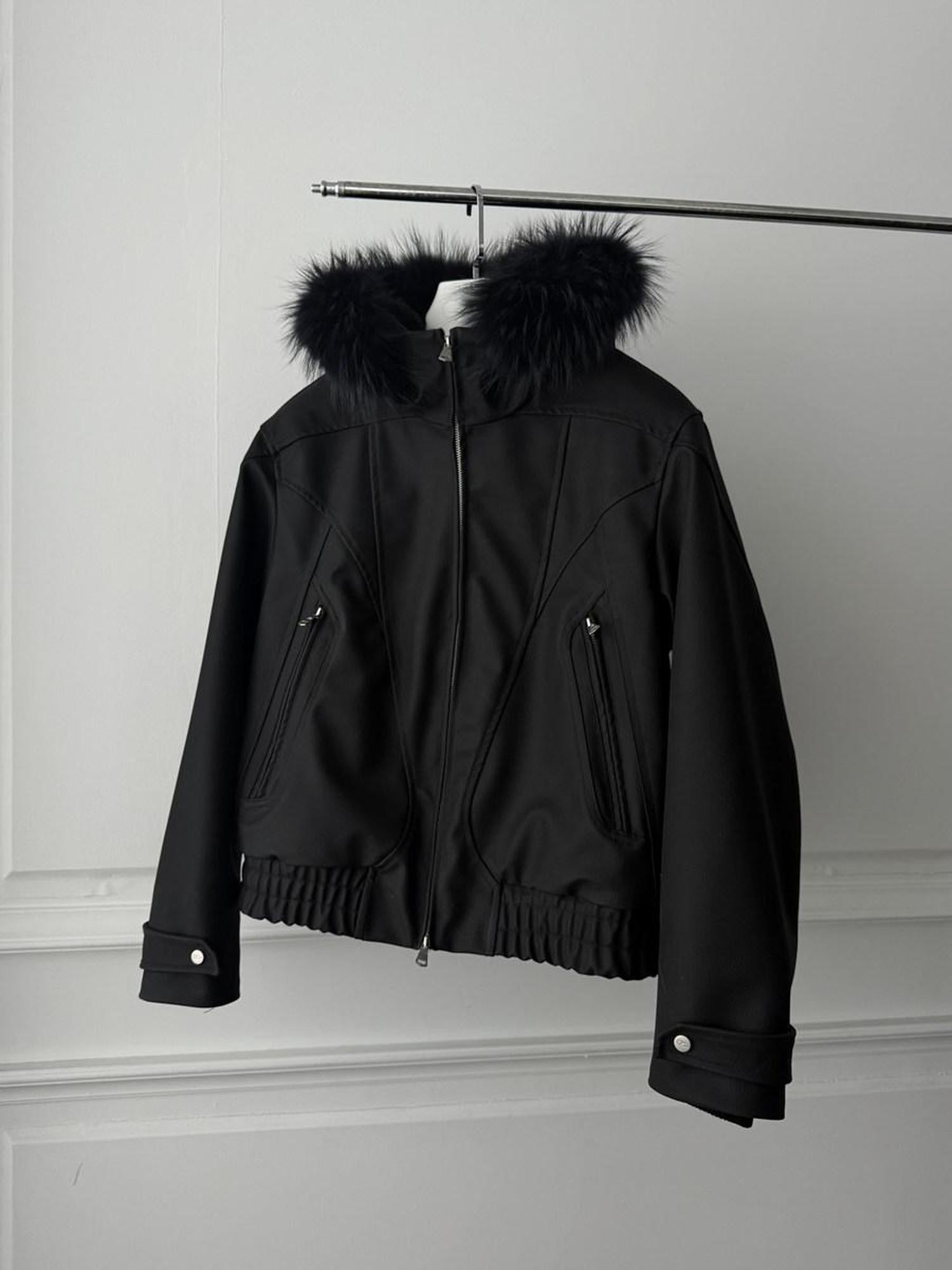 CATSSTAC Black Hooded Zip Oversized Loose Fit Unisex Youth Casual Leather Jackets