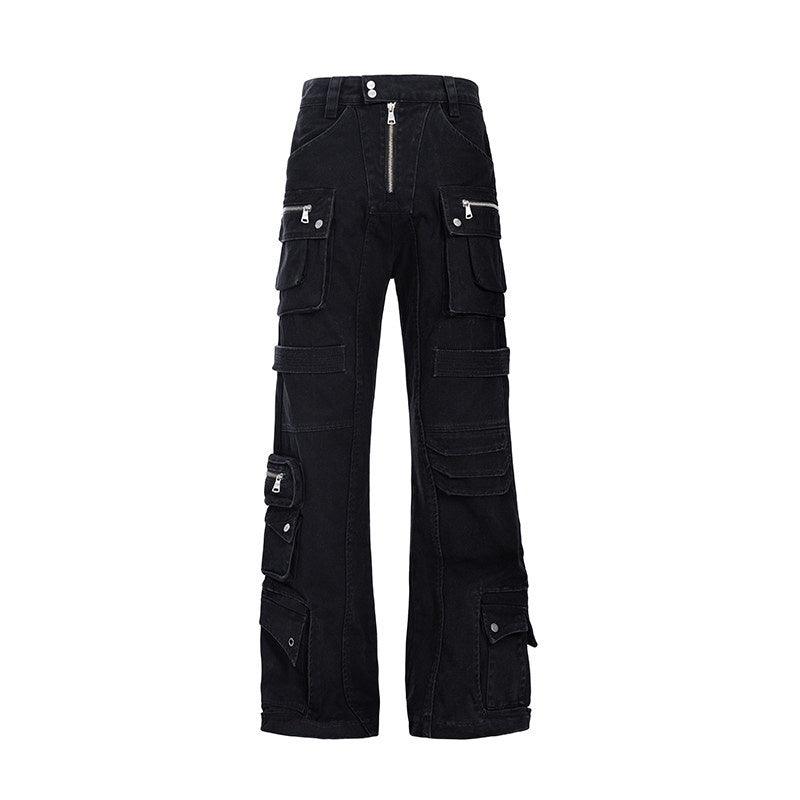 CATSSTAC_Black_Mid_Rise_Relaxed_Straight_Fit_Trendy_Youth_Casual_Street_Straight_Pants_MISSTT