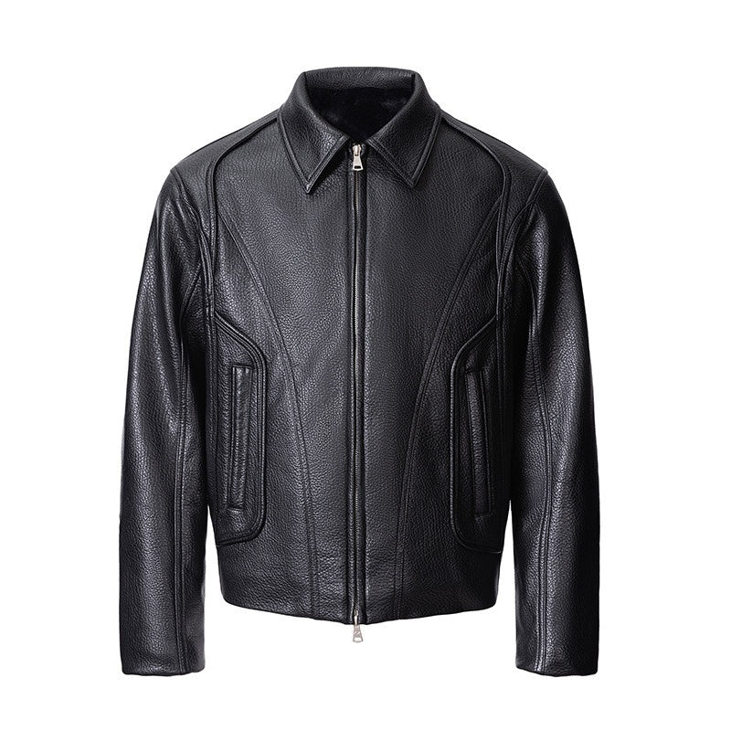 CATSSTAC_Black_Mountain_Carved_Loose_Fit_Casual_Lapel_Zip_Front_Youth_Leather_Jackets_MISSTT