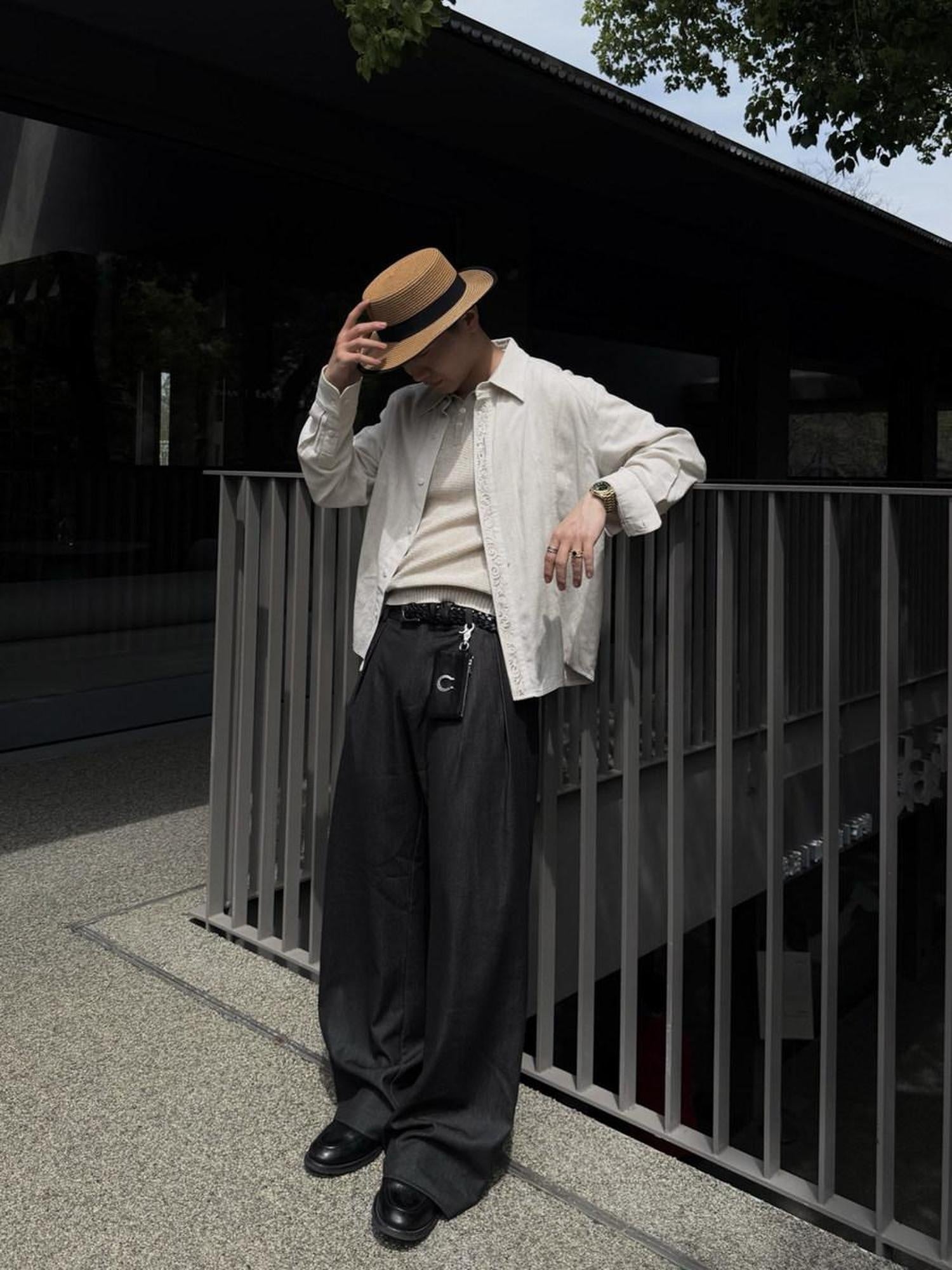 CATSSTAC Black Relaxed Loose Fit Casual Office Travel Essentials Youth Wide Leg Pants