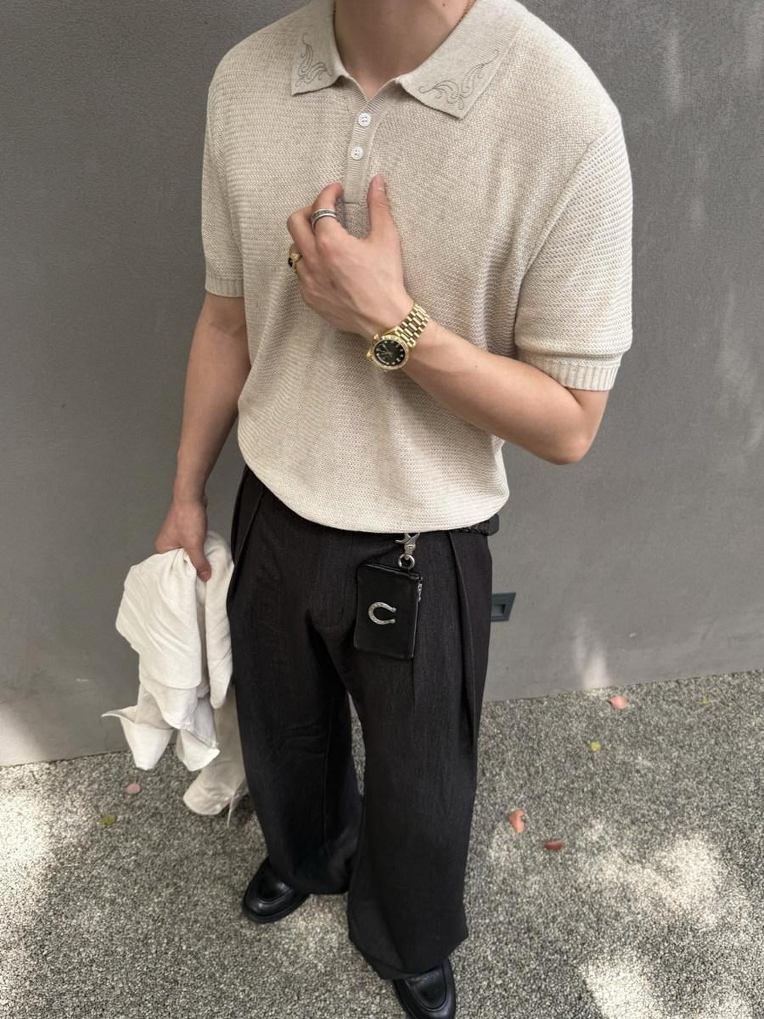 CATSSTAC Black Relaxed Loose Fit Casual Office Travel Essentials Youth Wide Leg Pants