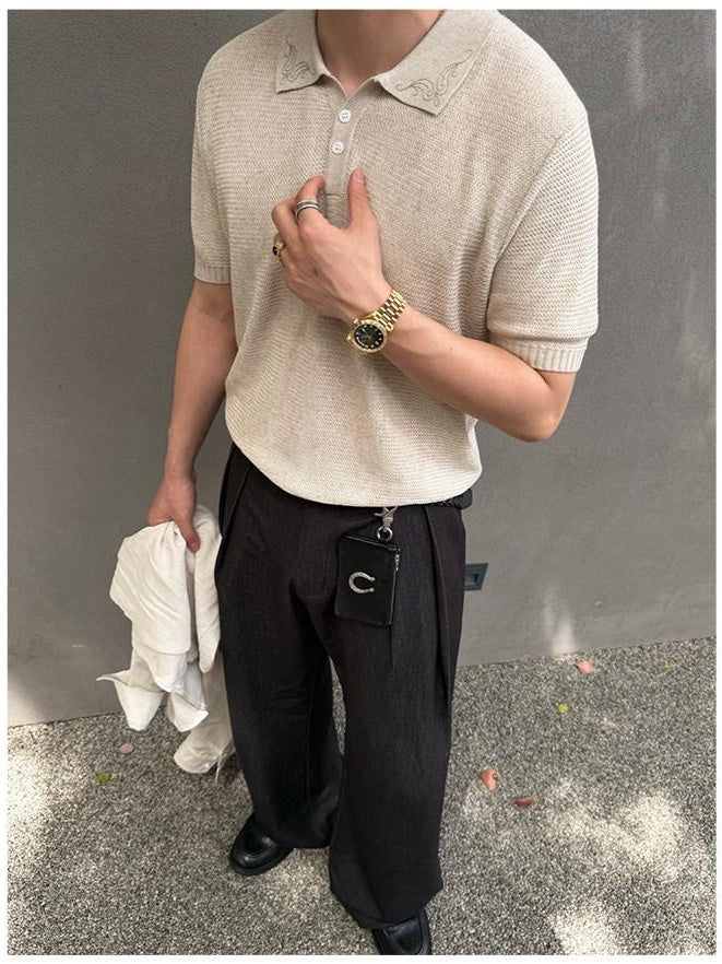CATSSTAC Black Relaxed Loose Fit Casual Office Travel Essentials Youth Wide Leg Pants
