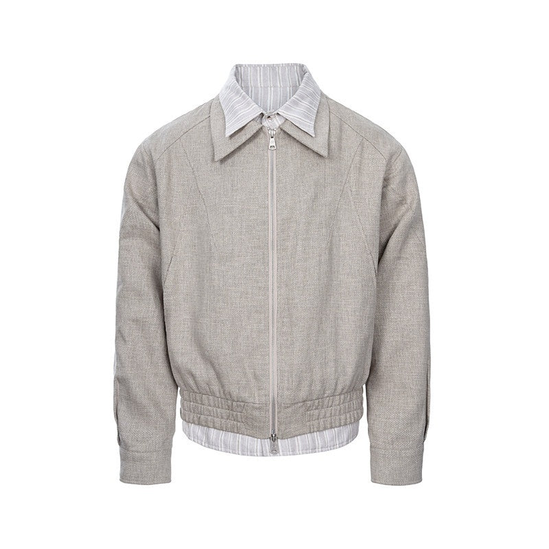 CATSSTAC_Breathable_Linen_Blend_Patchwork_Oversized_Striped_Unisex_Khaki_Cropped_Jackets_MISSTT