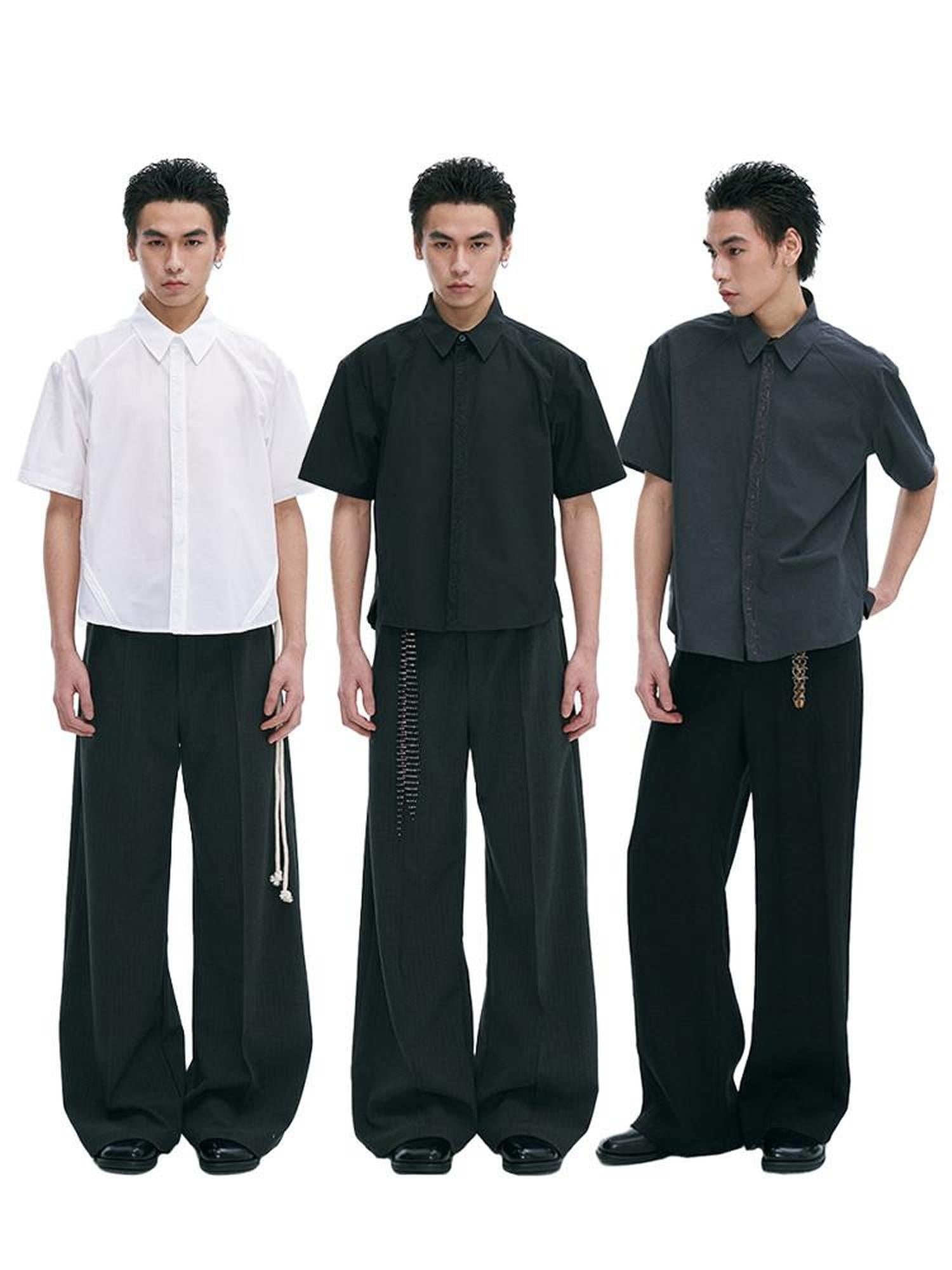 CATSSTAC Breathable Polyester Loose Cropped Polo Casual Youth Solid Shirts