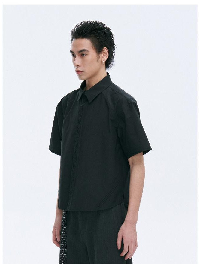 CATSSTAC Breathable Polyester Loose Cropped Polo Casual Youth Solid Shirts