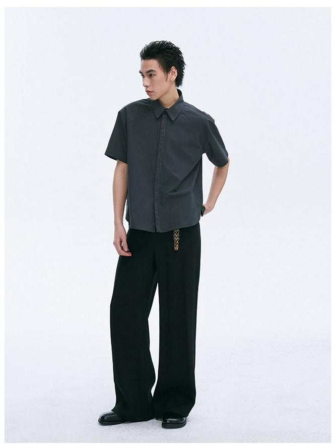 CATSSTAC Breathable Polyester Loose Cropped Polo Casual Youth Solid Shirts