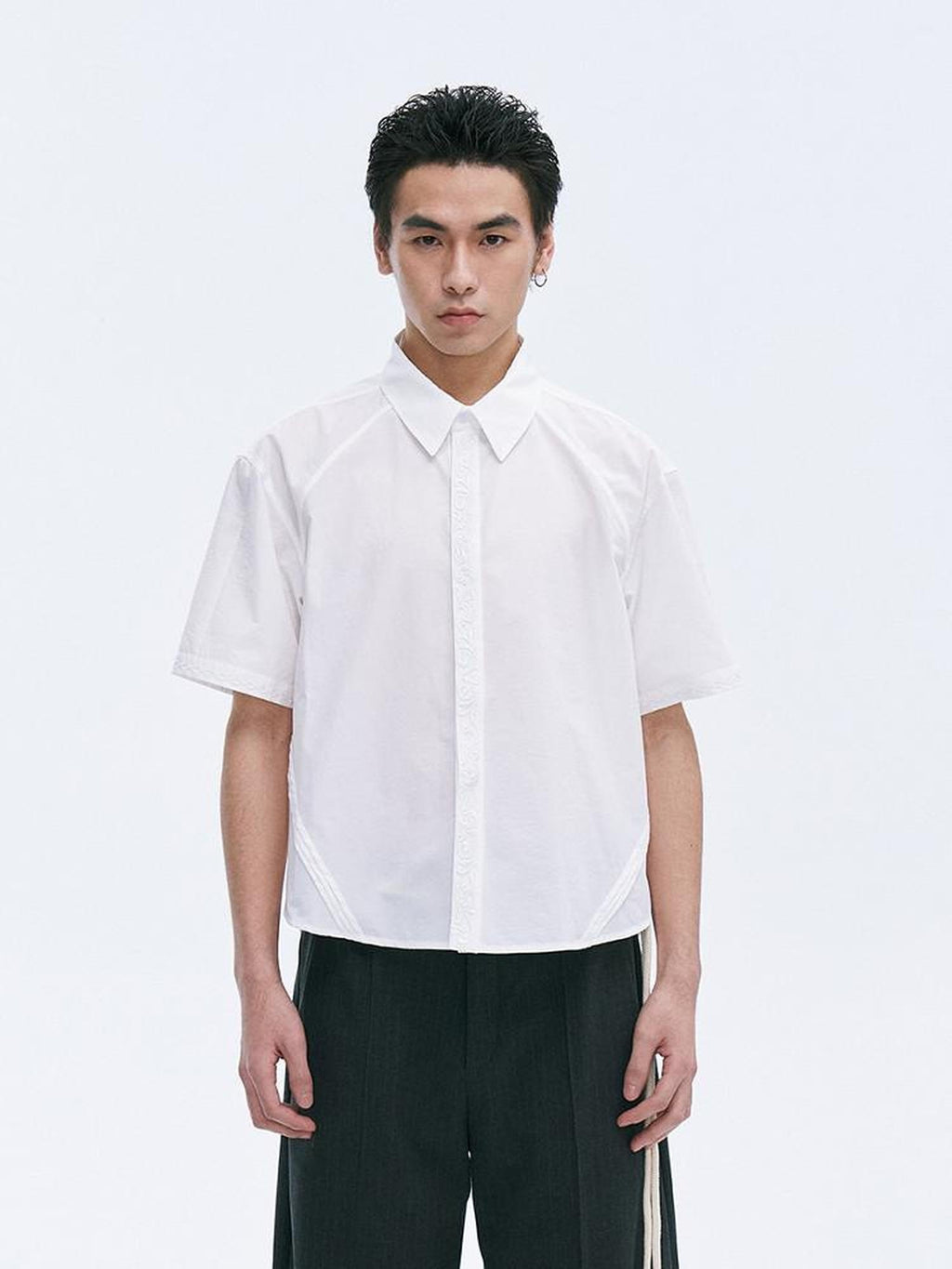 CATSSTAC Breathable Polyester Loose Cropped Polo Casual Youth Solid Shirts