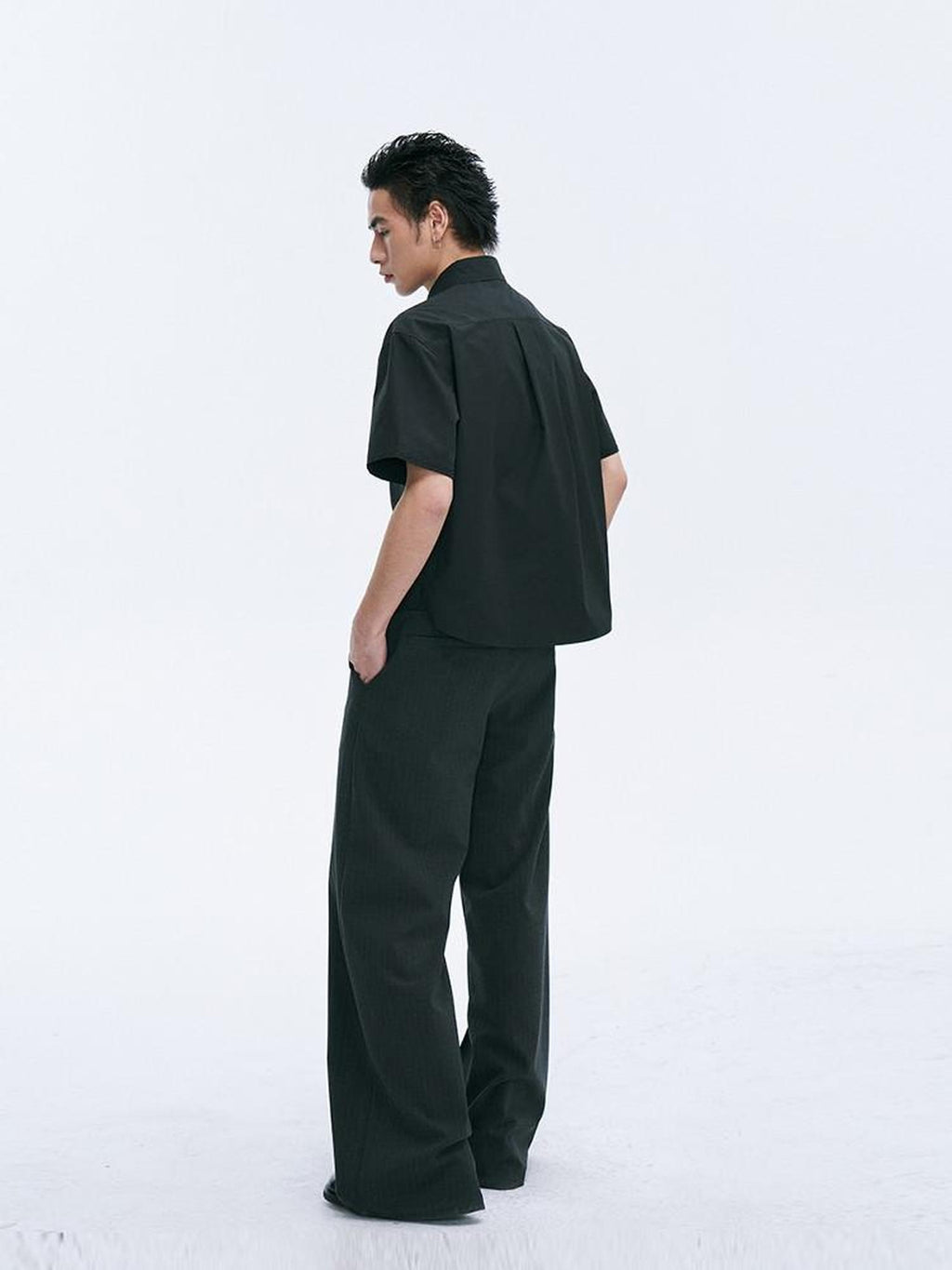 CATSSTAC Breathable Polyester Loose Cropped Polo Casual Youth Solid Shirts