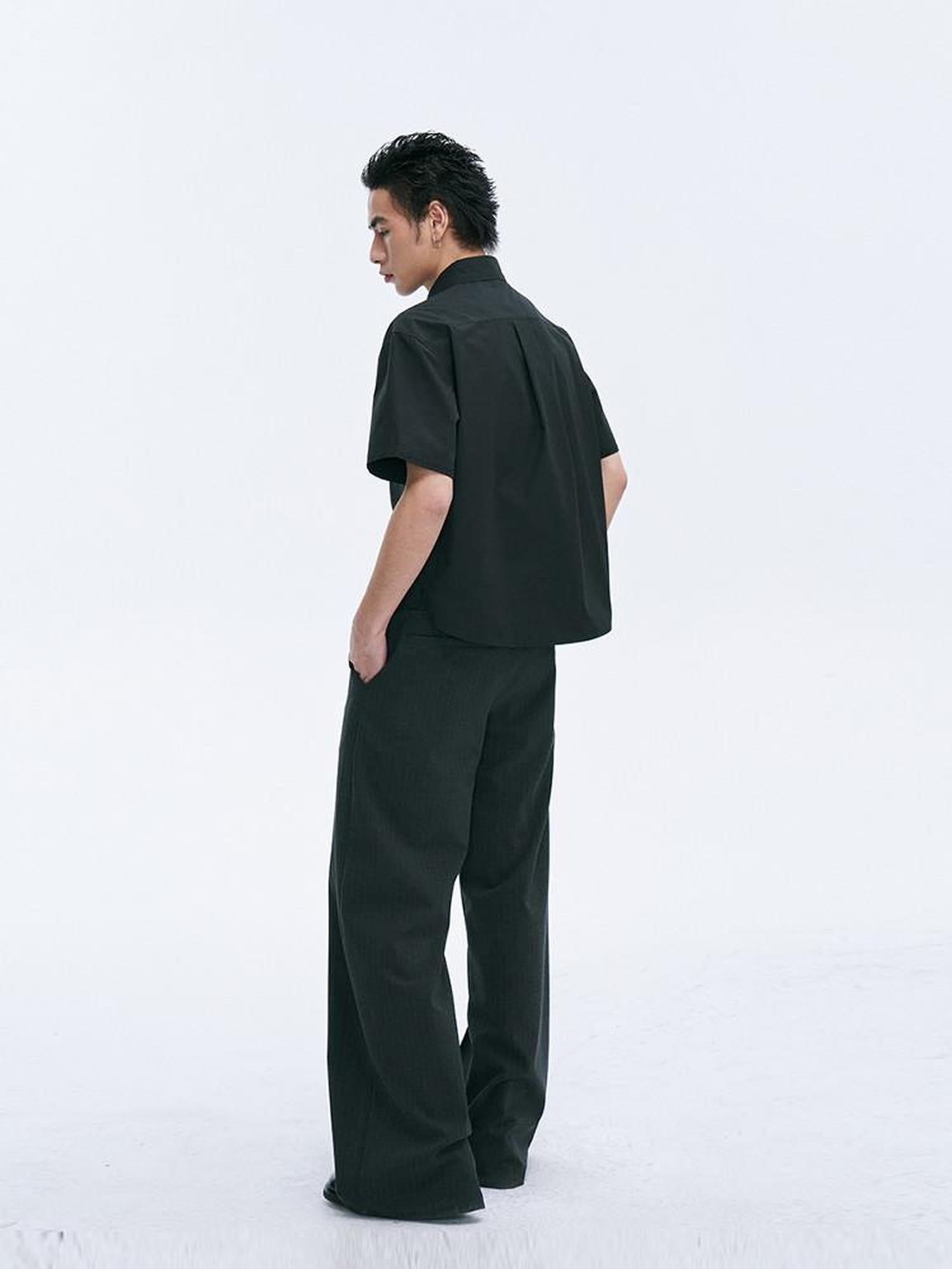 CATSSTAC Breathable Polyester Loose Cropped Polo Casual Youth Solid Shirts