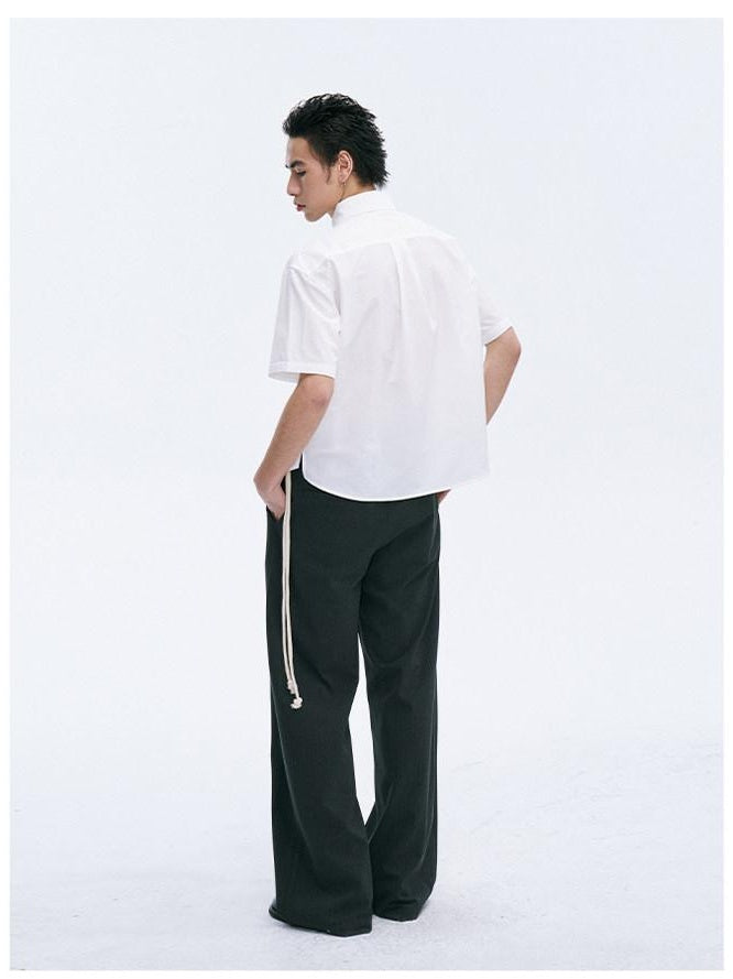 CATSSTAC Breathable Polyester Loose Cropped Polo Casual Youth Solid Shirts