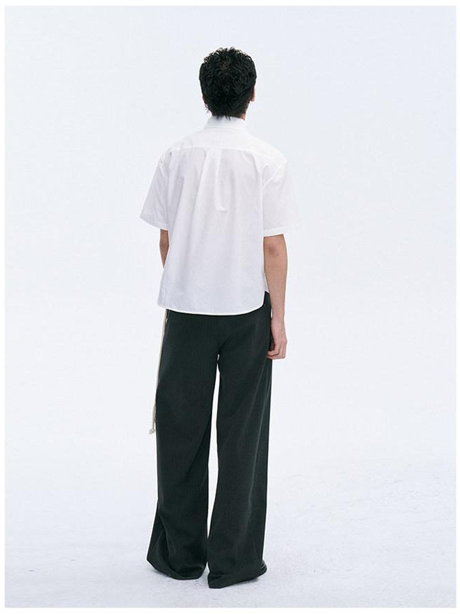 CATSSTAC Breathable Polyester Loose Cropped Polo Casual Youth Solid Shirts