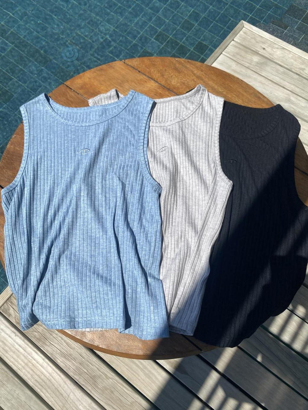 CATSSTAC Breathable Striped Round Neck Casual Regular Fit Men Black Tank Tops