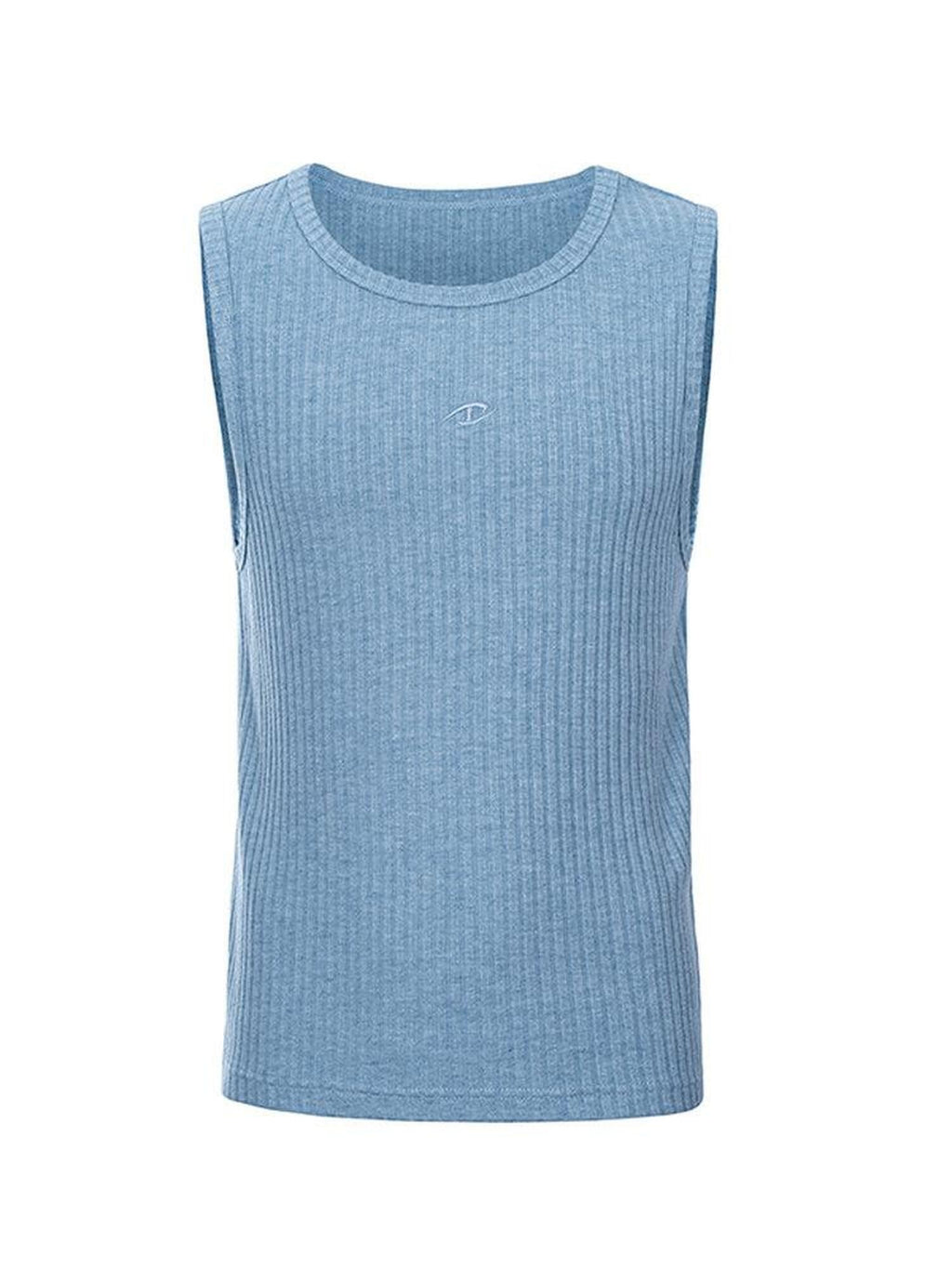 CATSSTAC Breathable Striped Round Neck Casual Regular Fit Men Black Tank Tops