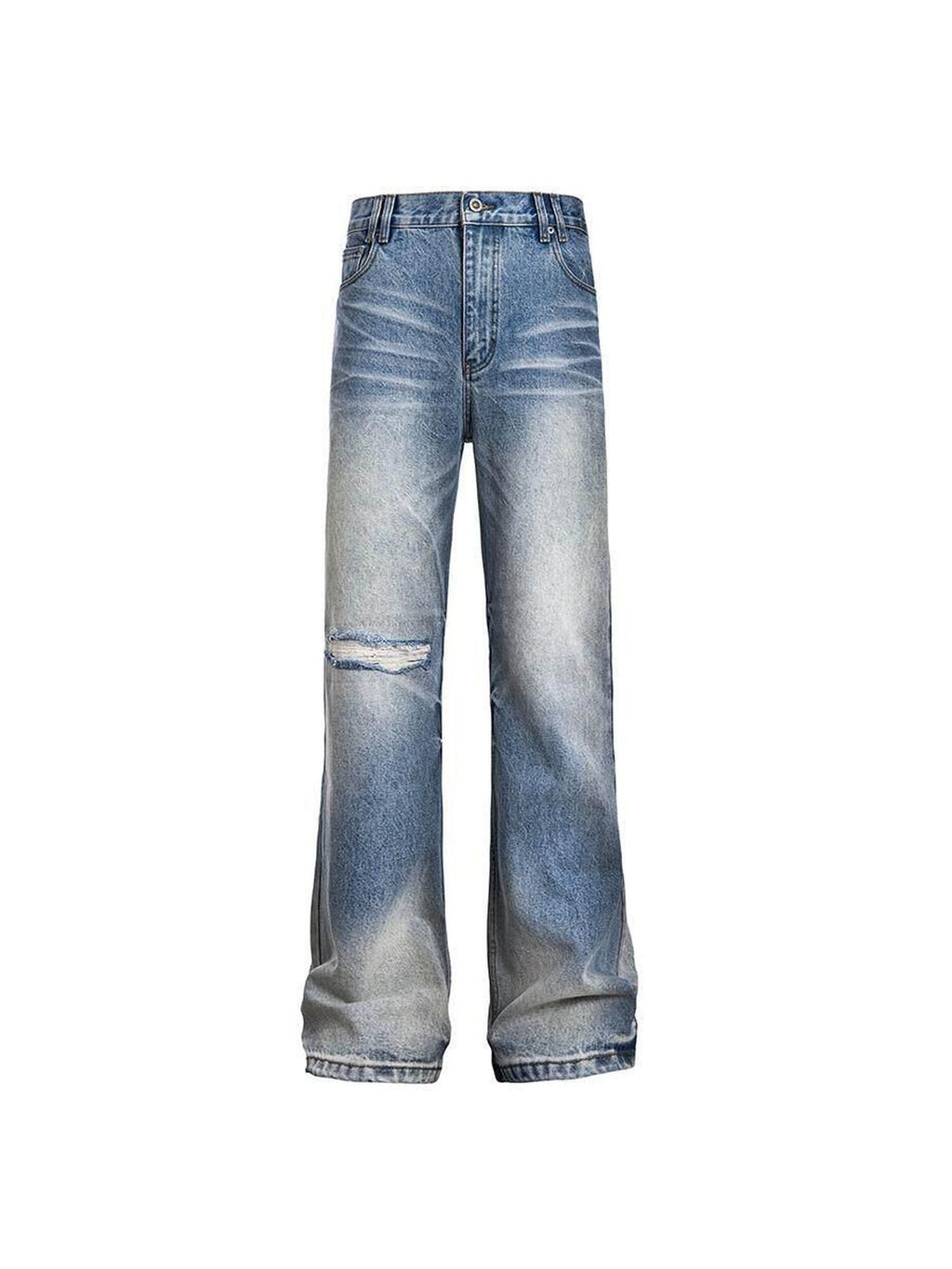 CATSSTAC Classic Blue Full Length Comfort Fit Denim Straight Leg Jeans