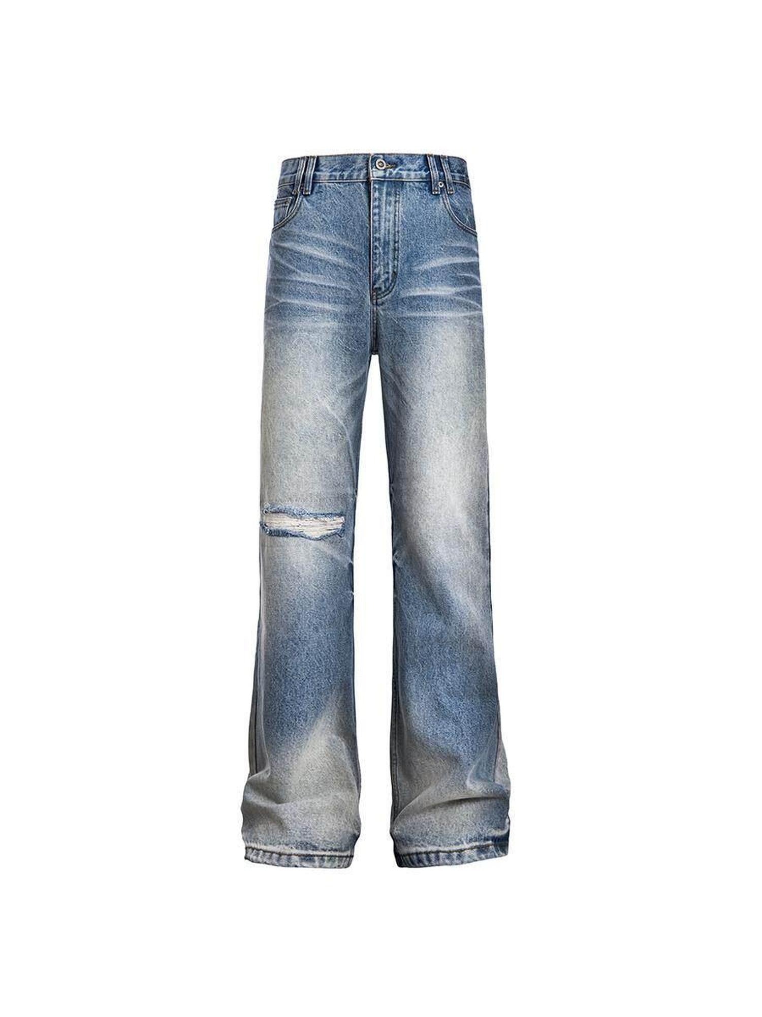 CATSSTAC Classic Blue Full Length Comfort Fit Denim Straight Leg Jeans