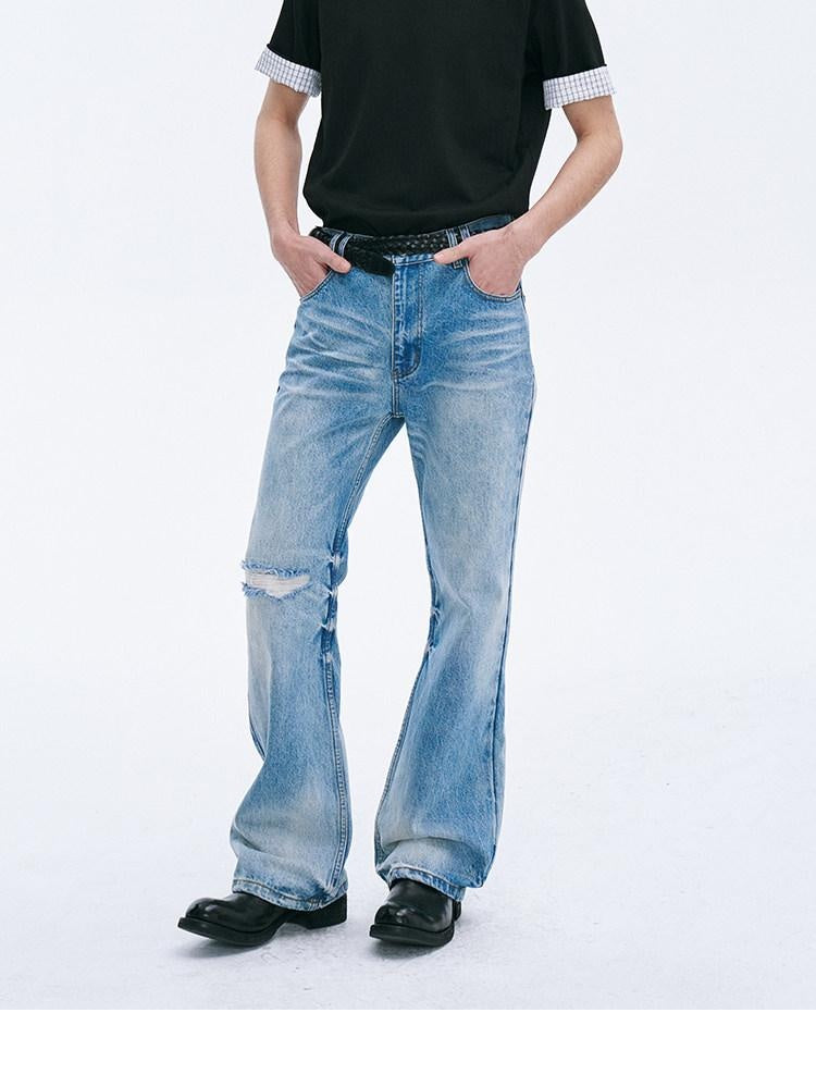 CATSSTAC Classic Blue Full Length Comfort Fit Denim Straight Leg Jeans