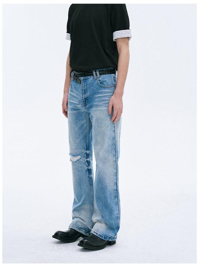 CATSSTAC Classic Blue Full Length Comfort Fit Denim Straight Leg Jeans