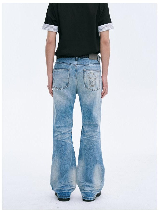 CATSSTAC Classic Blue Full Length Comfort Fit Denim Straight Leg Jeans
