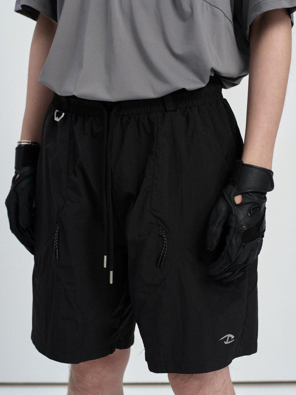 CATSSTAC Comfort Loose Mid Rise Trendy Youth Daily Wear Khaki Black Casual Shorts