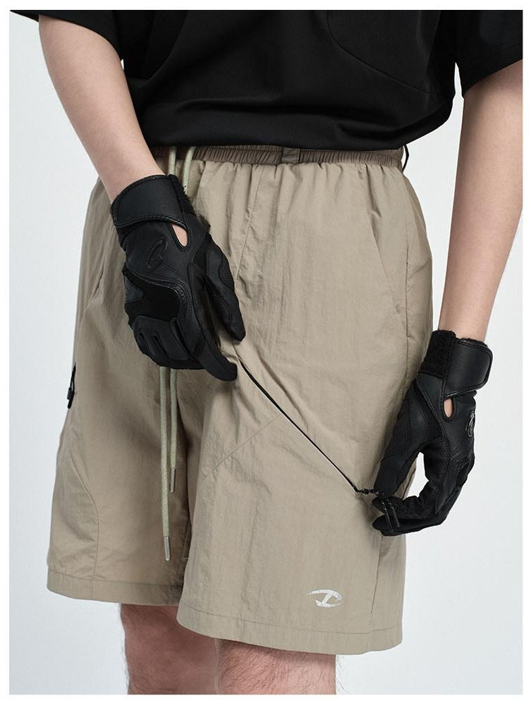 CATSSTAC Comfort Loose Mid Rise Trendy Youth Daily Wear Khaki Black Casual Shorts