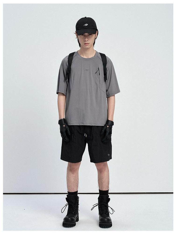 CATSSTAC Comfort Loose Mid Rise Trendy Youth Daily Wear Khaki Black Casual Shorts